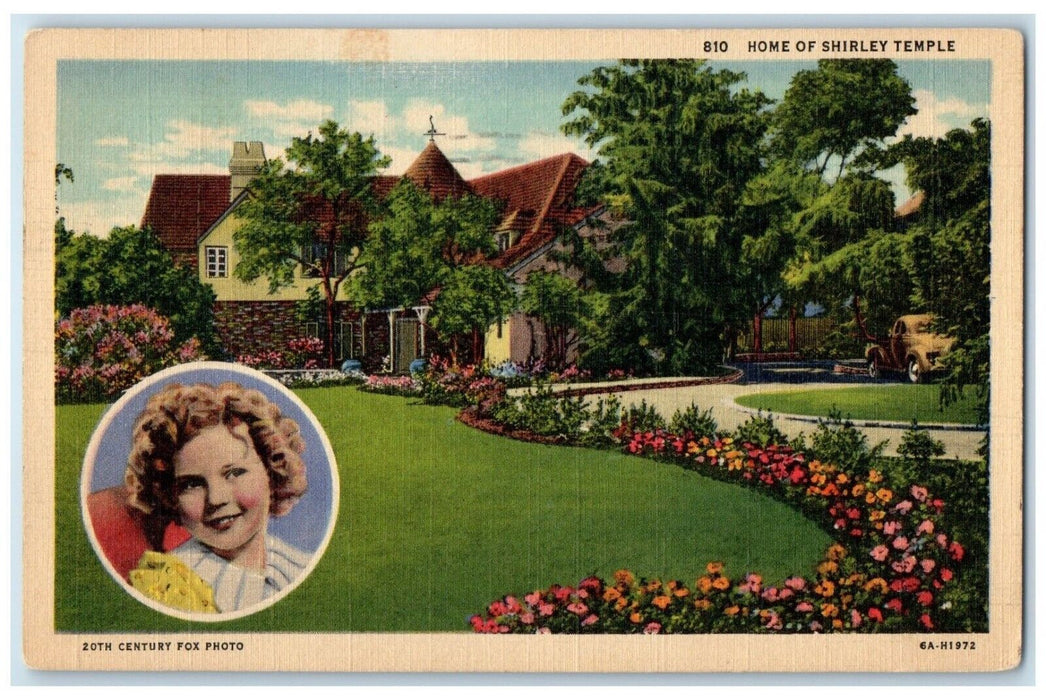 1938 Home Shirley Temple Van Exterior Building Garden Nuy California CA Postcard