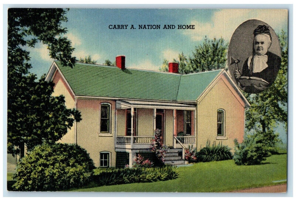 c1940 Carry Nation Home Carry Amelia Moore Medicine Lodge Kentucky KY Postcard