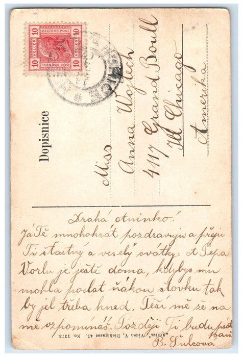 1907 Greetings from Milovice Czech Republic Multiview Antique Posted Postcard