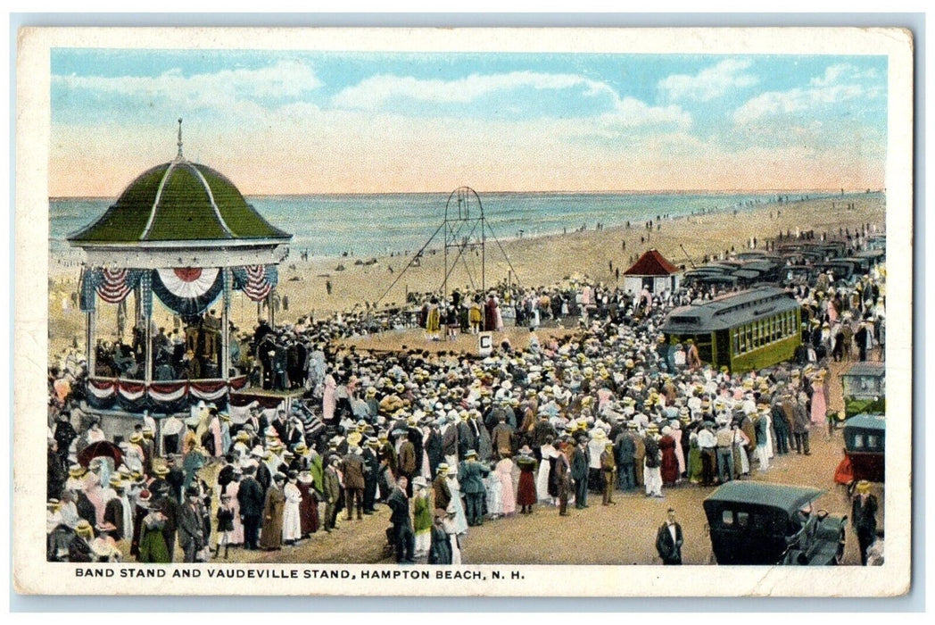 1920 Band Stand Vaudeville Stand Hampton Beach New Hampshire NH Vintage Postcard