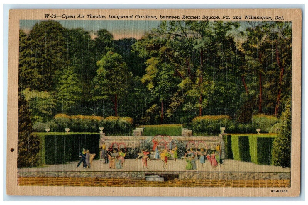 c1940 Open Air Theatre Longwood Gardens Kennett Square Pennsylvania PA Postcard