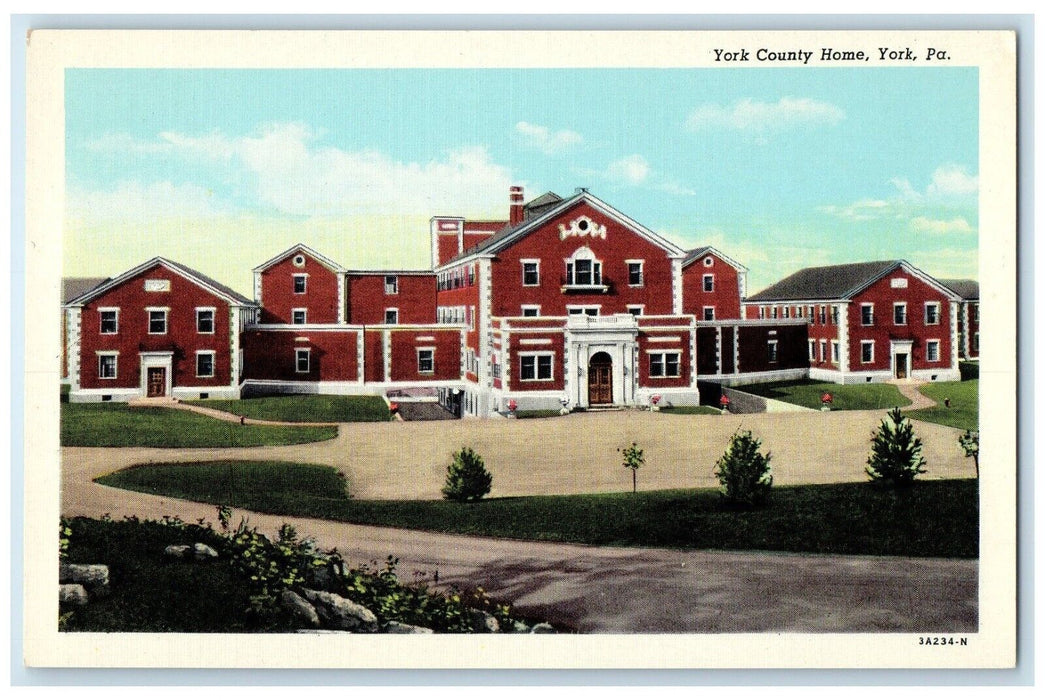 c1940 Exterior York County Home Building York Pennsylvania PA Unposted Postcard