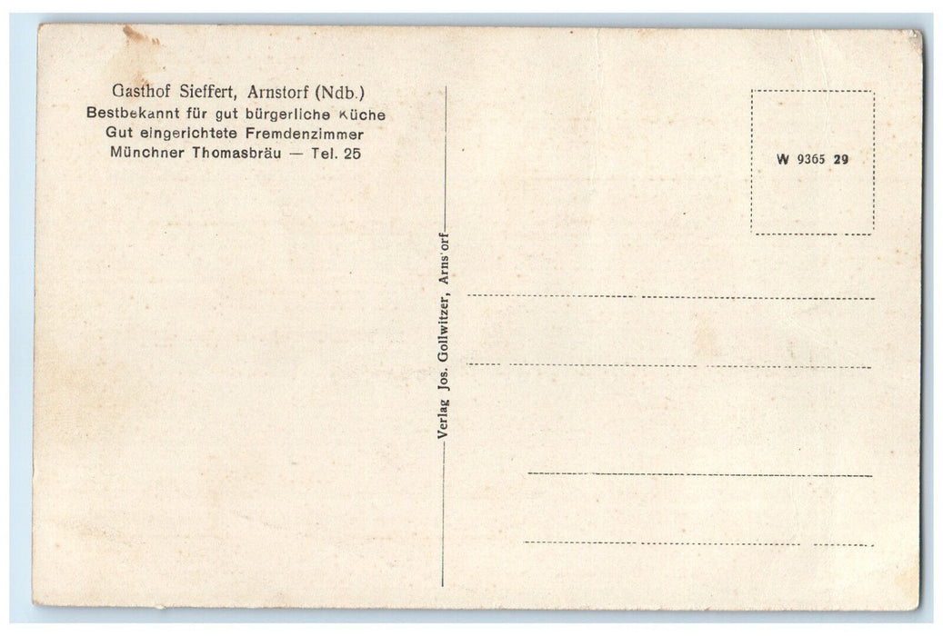 c1940's Gasthof Sieffert Arnstorf Munich Thomasbrau Germany Postcard