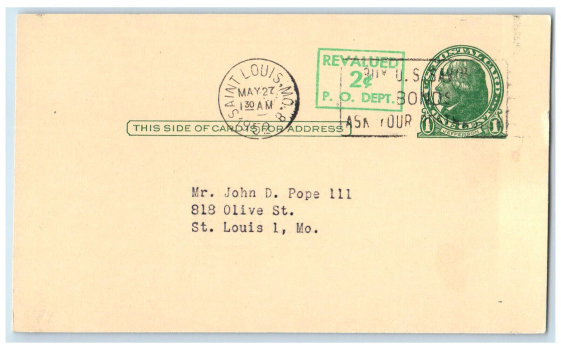 1952 The Lawyers Association of St. Louis Missouri MO Vintage Postal Card