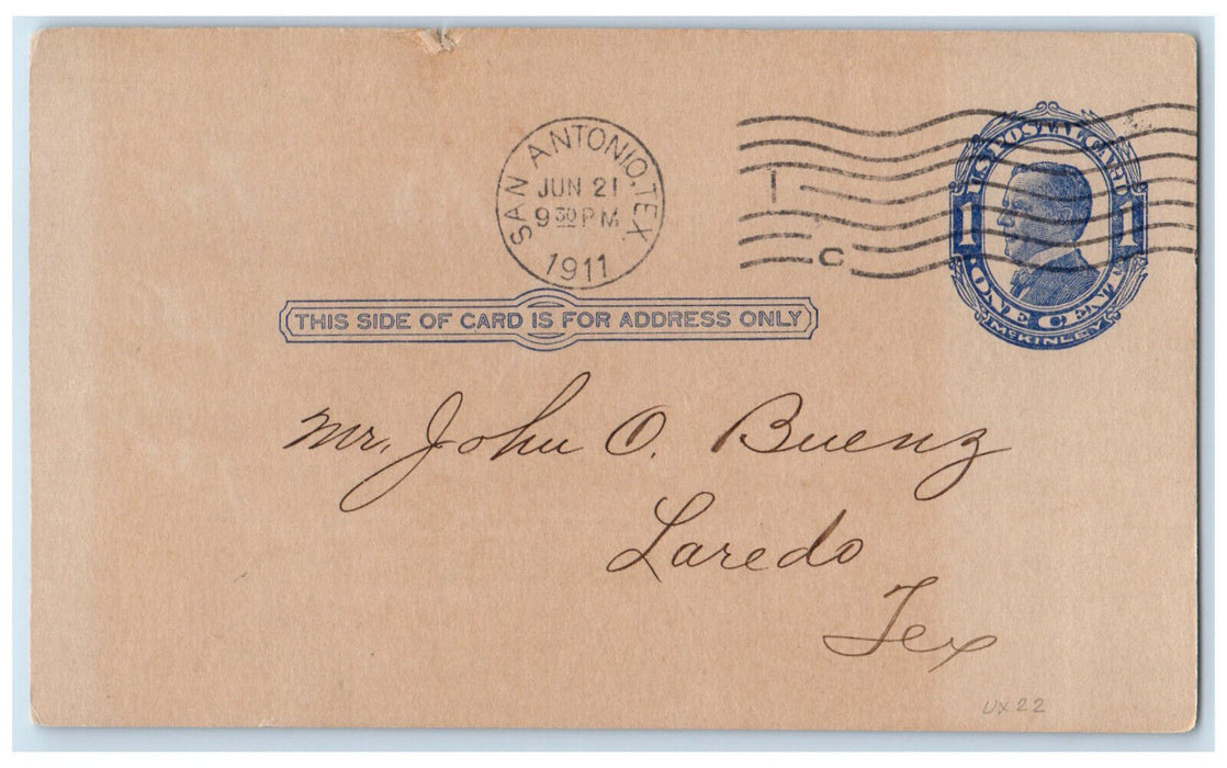 1911 R. L. Burnett Company San Antonio Texas TX Posted Antique Postal Card