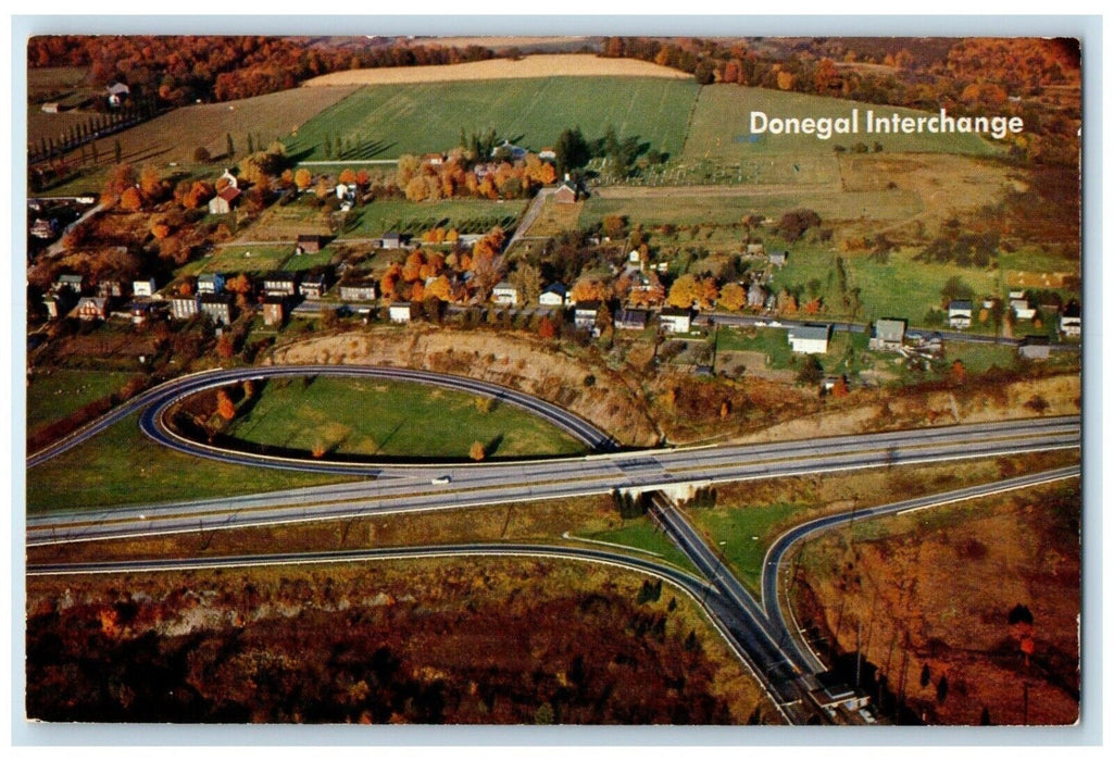 c1960 Donegal Interchange Pennsylvania Turnpike Worlds Greatest Highway Postcard