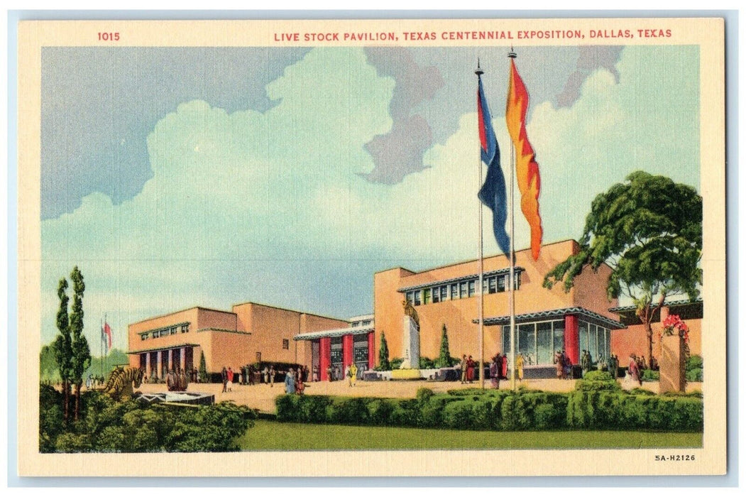 c1940 Live Stock Pavilion Texas Centennial Exposition Dallas Texas TX Postcard