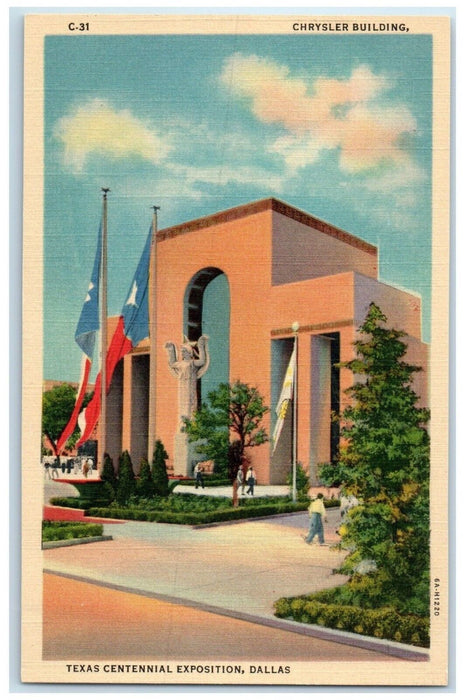 c1940 Chrysler Building Texas Esplanade Centennial Exposition Dallas TX Postcard
