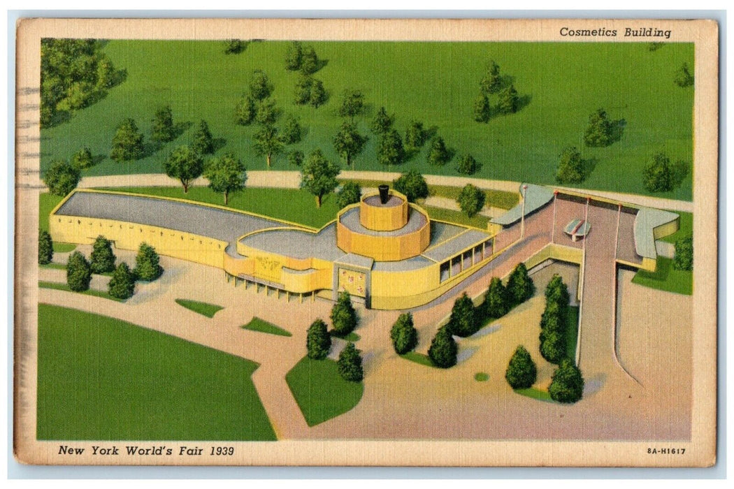 1939 Cosmetic Building New York Worlds Fair Long Island Vintage Antique Postcard