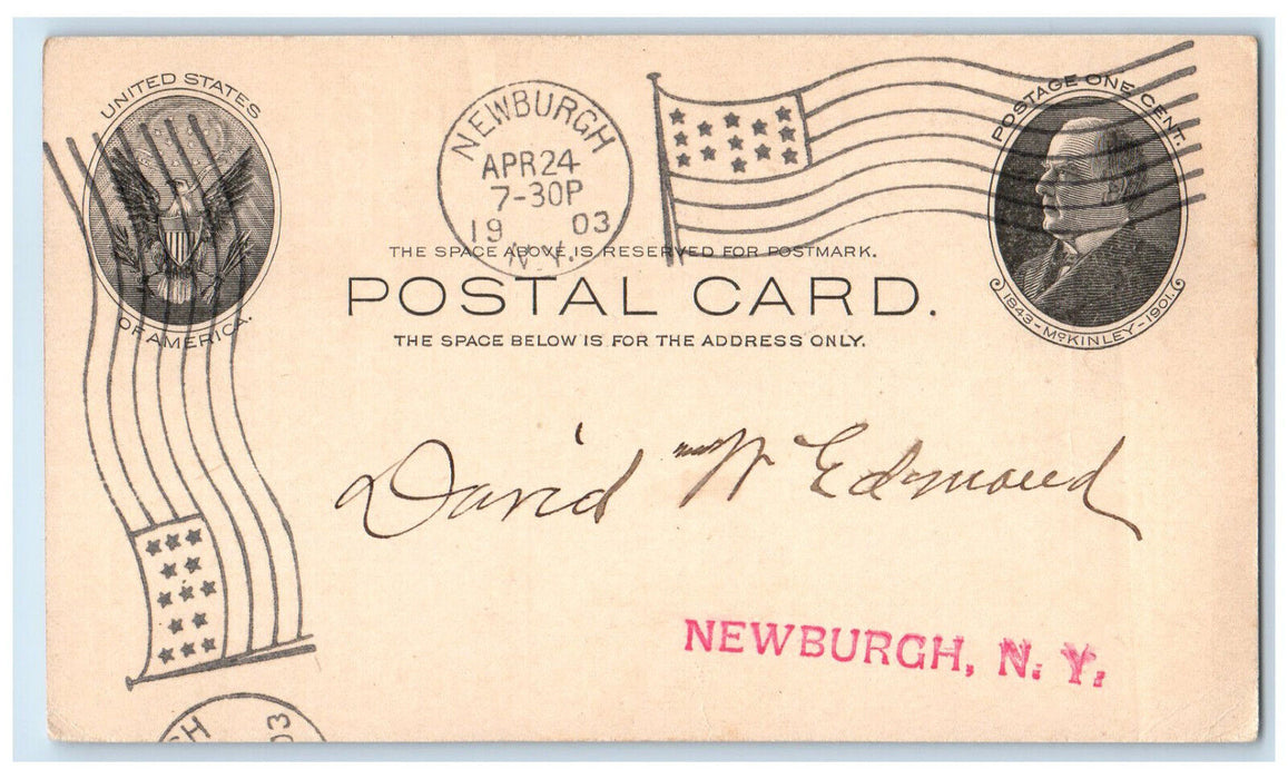 1903 American Express Co. Newburgh New York NY Posted Antique Postal Card