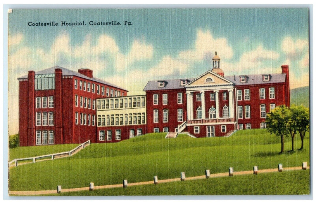 1940 Exterior Coatesville Hospital Building Coatesville Pennsylvania PA Postcard
