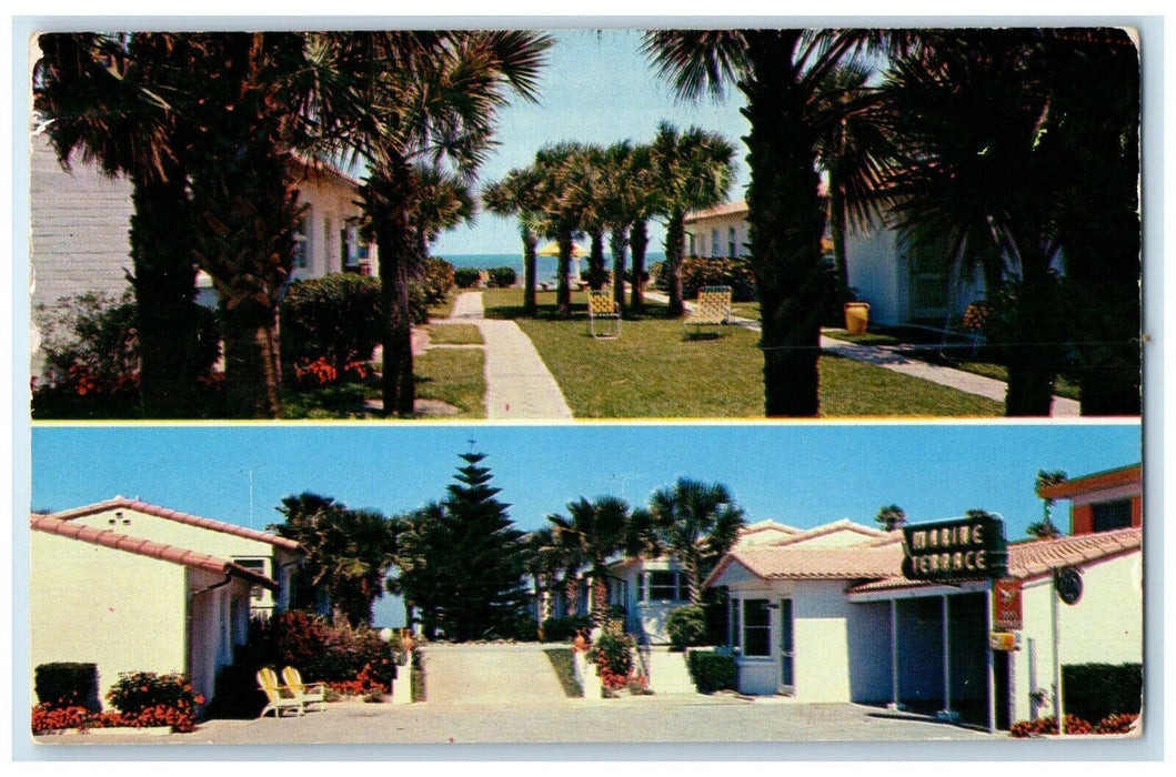 c1960 Marine Terrace South Atlantic Tropical Daytona Beach Florida FL Postcard