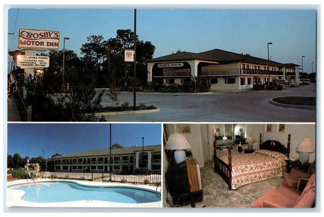 c1960 Crosby's Motor Inn Orange Blossom Trail Apopka Florida FL Vintage Postcard