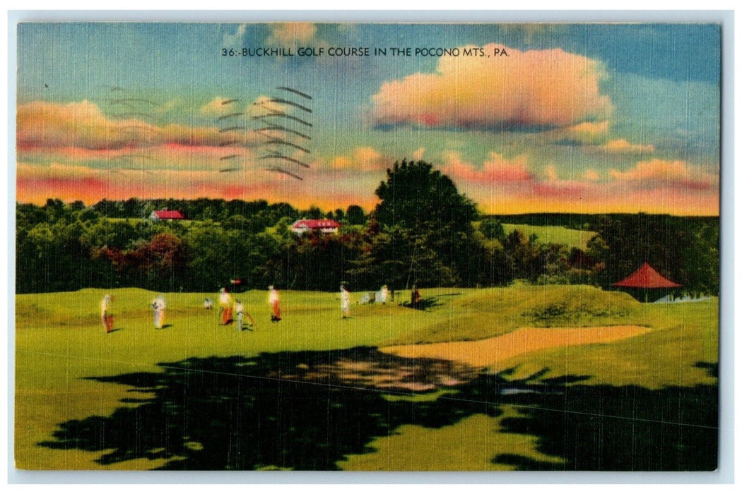 1946 Scenic View Buckhill Golf Course Pocono Mountains Pennsylvania PA Postcard