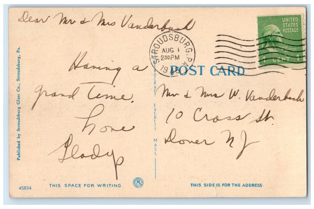 1946 Scenic View Buckhill Golf Course Pocono Mountains Pennsylvania PA Postcard