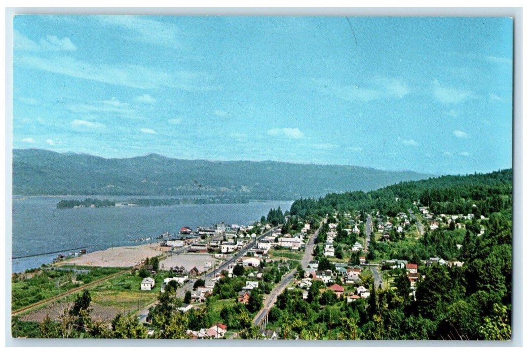 c1960 South Bank Columbia River Mountain Ocean Longview Rainier Oregon Postcard
