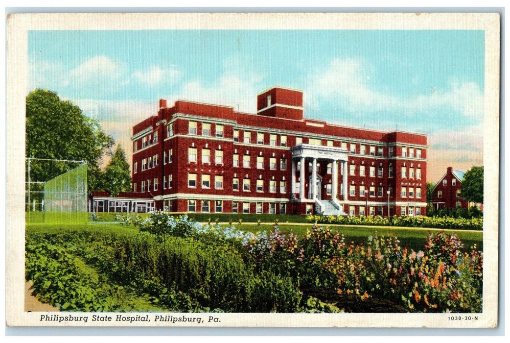 1940 Exterior Phillipsburg State Hospital Phillipsburg Pennsylvania PA Postcard