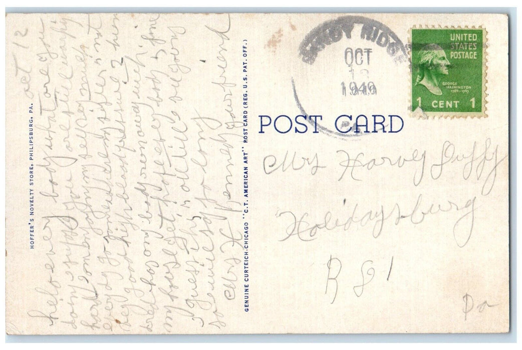 1940 Exterior Phillipsburg State Hospital Phillipsburg Pennsylvania PA Postcard