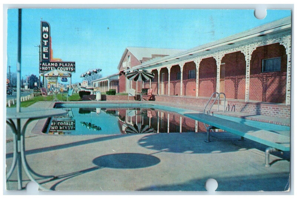 c1960 Distinctive Alamo Plaza Hotel Courts Pool Little Rock Arkansas AR Postcard