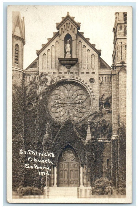 c1918 St. Patrick's Catholic Church South Bend Indiana IN RPPC Unposted Postcard