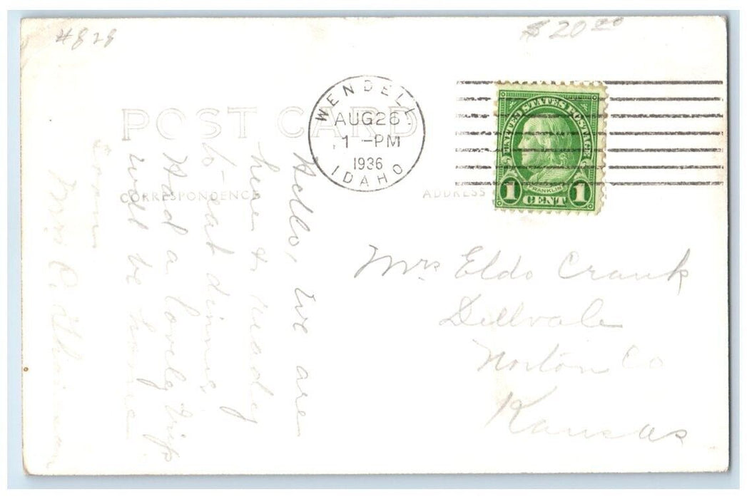 1936 Hot Springs Tourist Camp Old Oregon Trail King Hill ID RPPC Photo Postcard