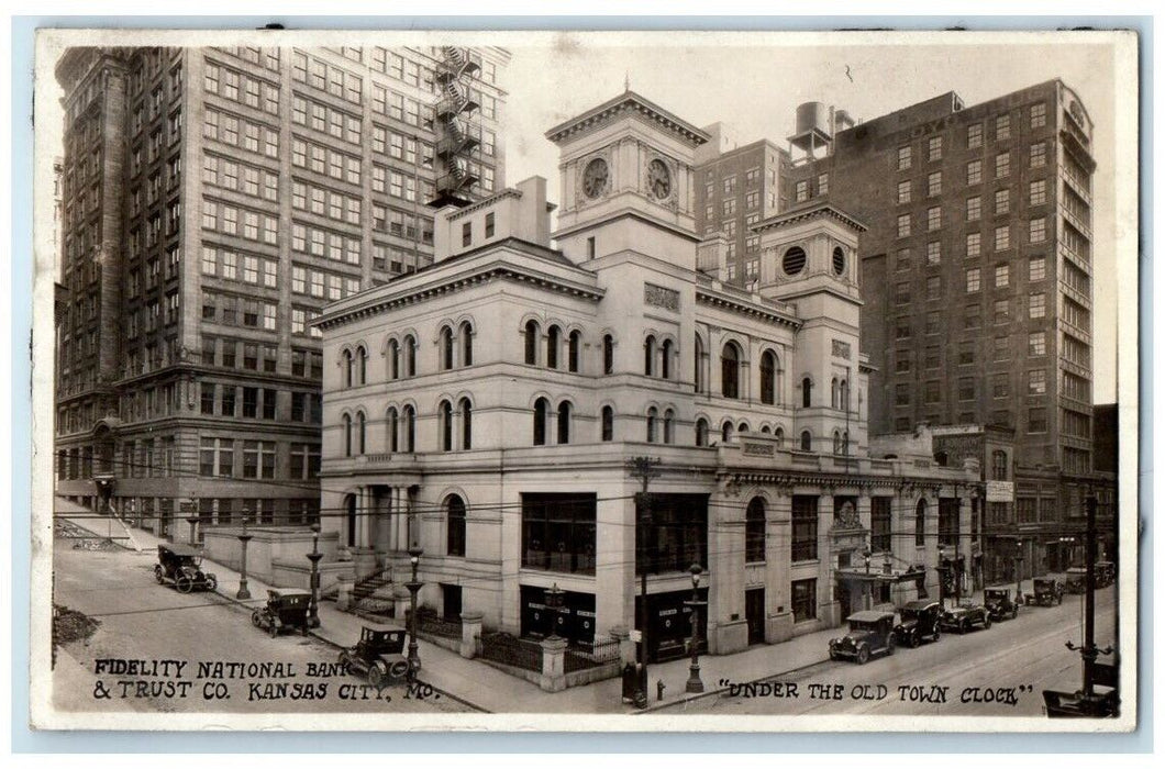 c1920's Fidelity National Bank & Trust Company Kansas City MO RPPC Postcard