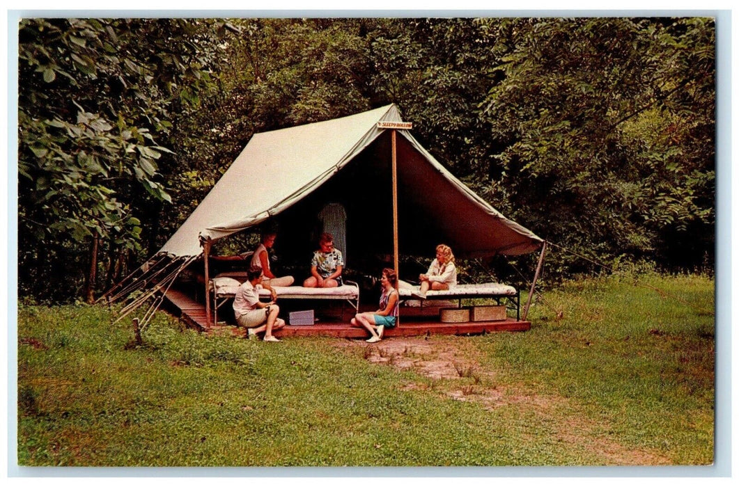 c1930's Tenting Is Fun At The Iowa 4 H Camp Unposted Vintage Postcard