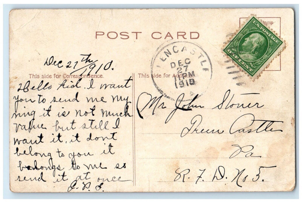 1910 Learning How To Swim By Herbert Newcastle Pennsylvania PA Antique Postcard