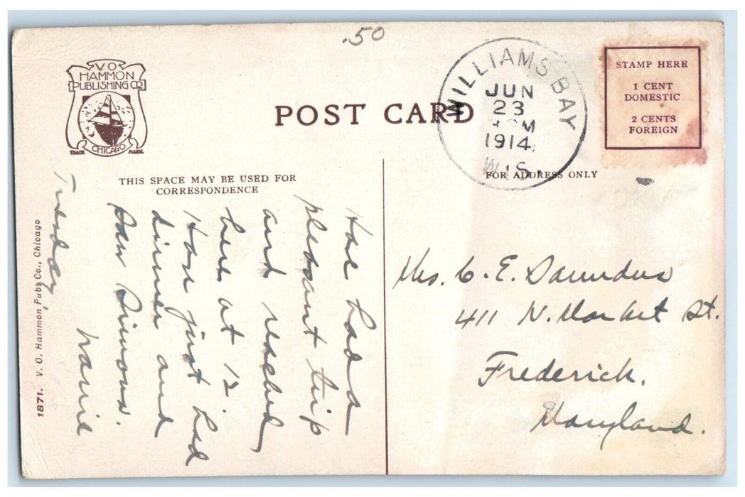 Young Men's Christian Association Camp Lake WI, Watching Water Sports Postcard