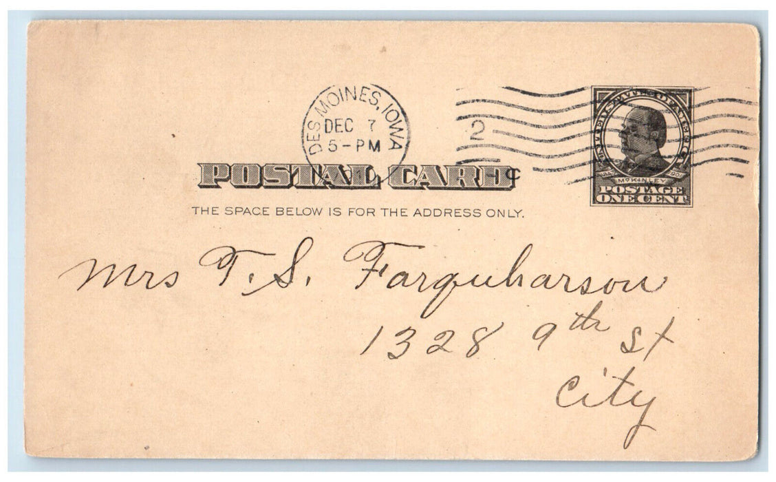 1910 Boston Market Modern & Sanitary Des Moines Iowa IA Antique Postal Card