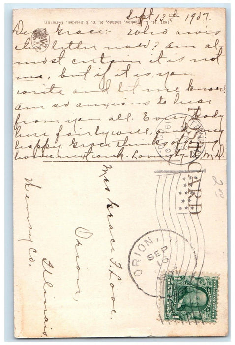 1907 Fisher's Peak Falls Waterfalls Trinidad Colorado CO Posted Antique Postcard