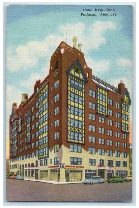 c1940's Hotel Irvin Cobb Building Cars Paducah Kentucky KY Vintage Postcard
