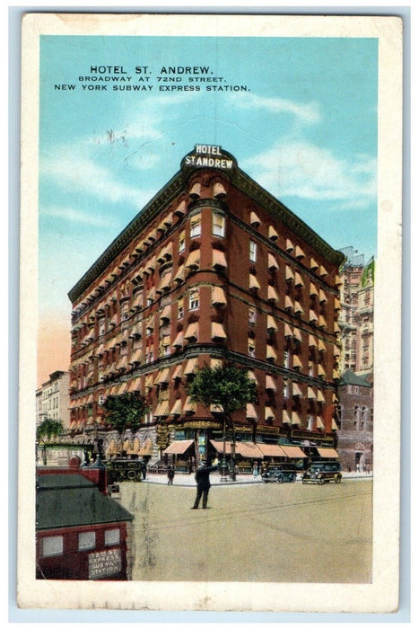 1930 Hotel St. Andrew New York Subway Express Station New Brunswick NJ Postcard