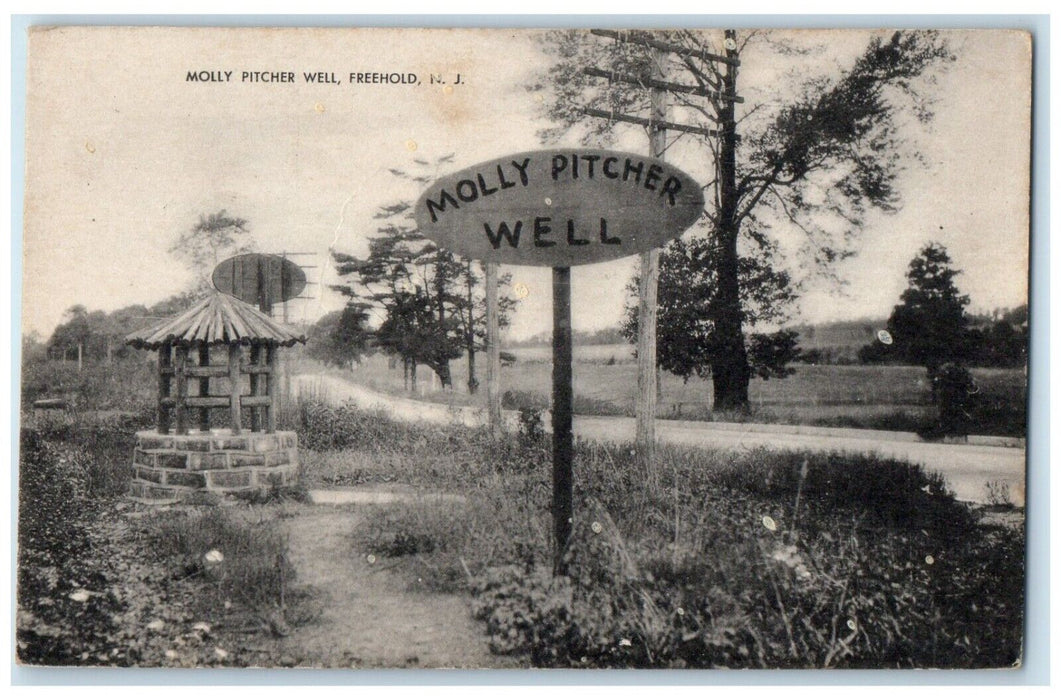 1948 Molly Pitcher Well Signed Freehold New Jersey NJ Posted Vintage Postcard