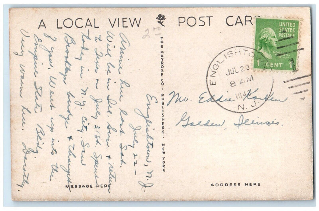 1948 Molly Pitcher Well Signed Freehold New Jersey NJ Posted Vintage Postcard