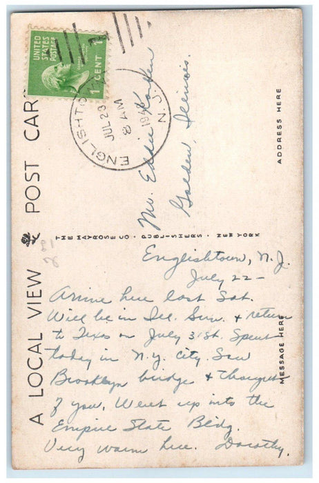 1948 Molly Pitcher Well Signed Freehold New Jersey NJ Posted Vintage Postcard