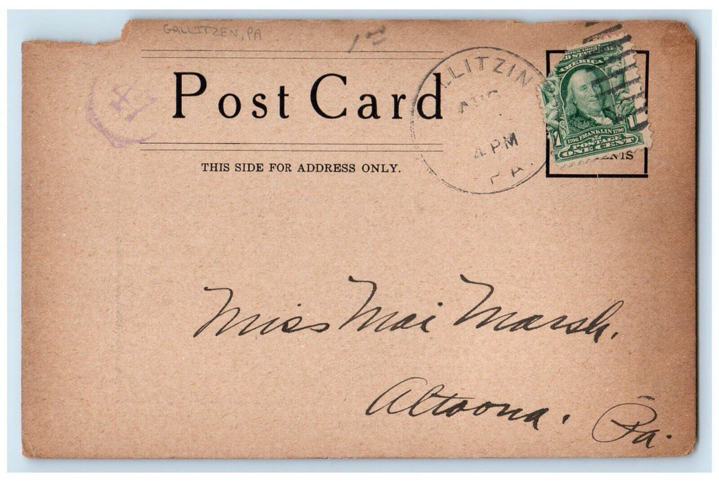 c1905 View Of Lake Padula Gallitzen Pennsylvania PA Posted Antique Postcard