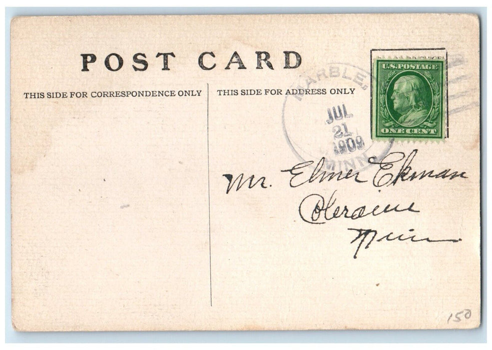 1909 All The News From Marble Minnesota MN Checklist Correspondence Postcard