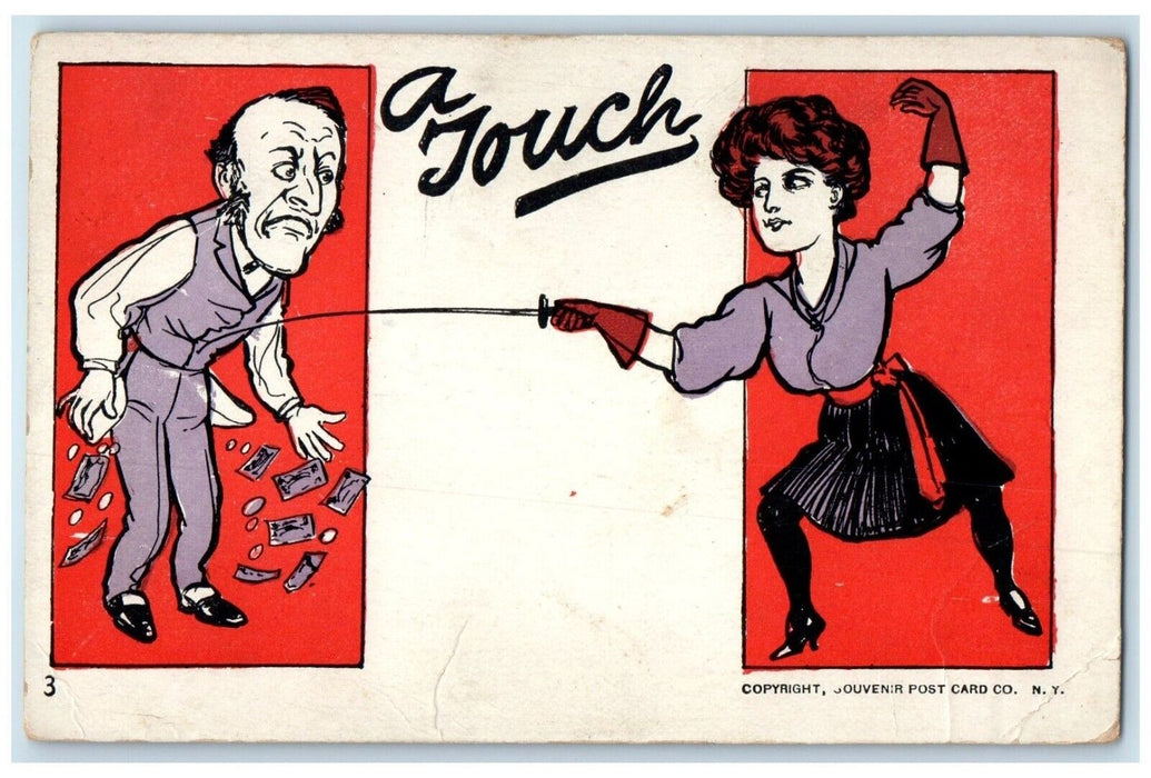c1910's A Touch Fencing Grove City Pennsylvania PA Posted Antique Postcard