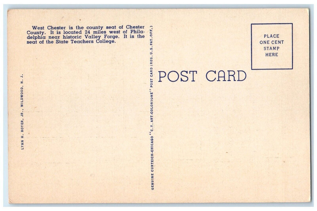 1940 Exterior View Chester County Court House West Chester Pennsylvania Postcard