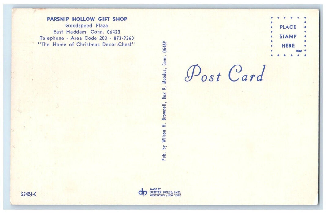 c1950's Parship Hollow Gift Shop Interior East Haddam Connecticut CT Postcard