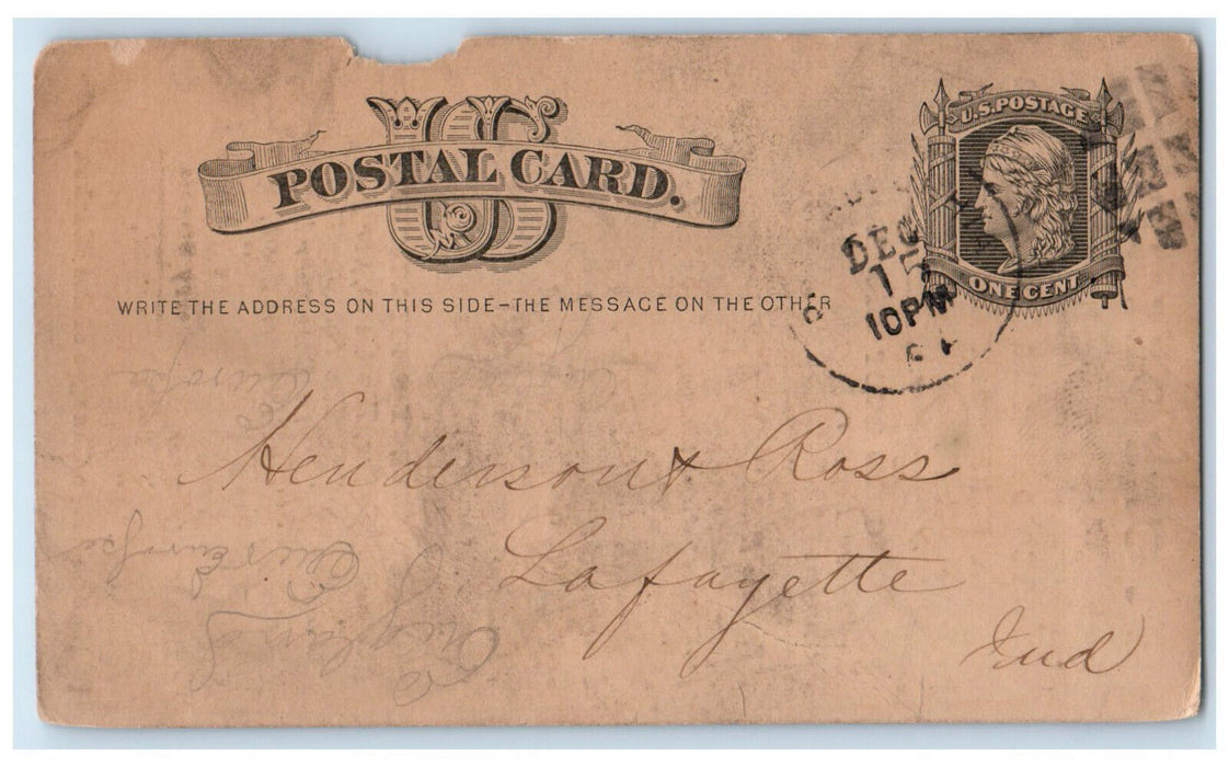 1876 PC Tomson Importer of Whole Spices Philadelphia Pennsylania PA Postal Card