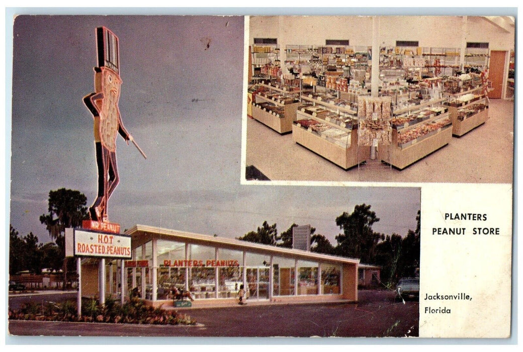 c1950's Planters Peanut Store Interior View Jacksonville Florida FL Postcard