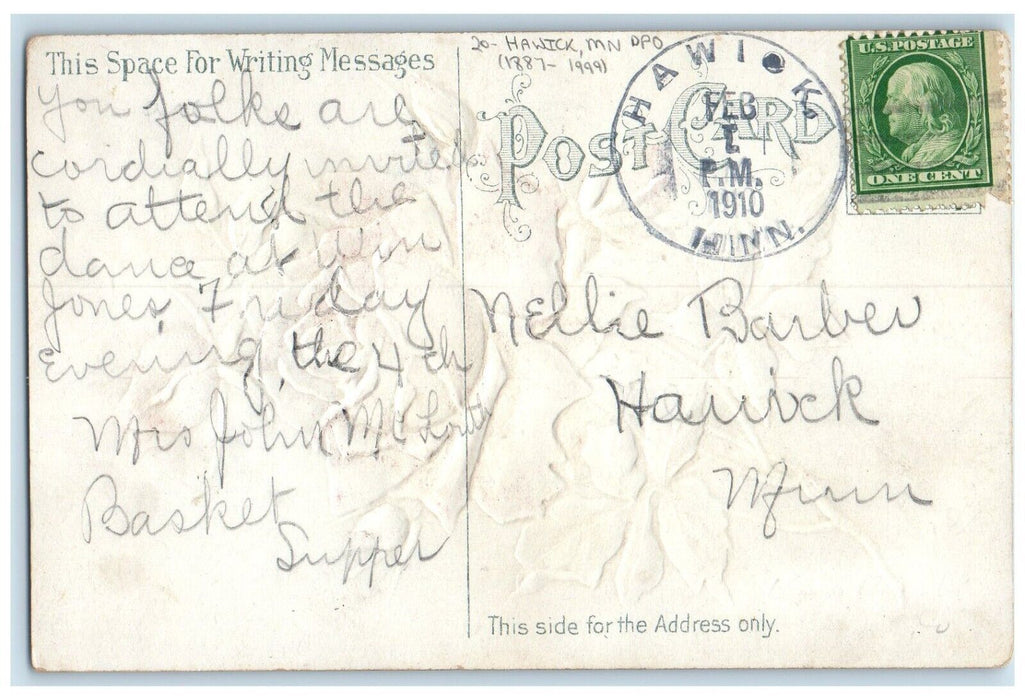 1910 Hawick Minnesota MN To Hawick DPO 1887-1991 Doane Cancel Birthday Postcard