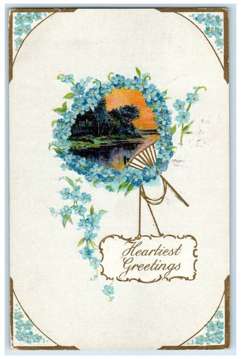 1911 Iona Minnesota MN To Fulda Duplex Cancel 1 Cent Heartiest Greeting Postcard