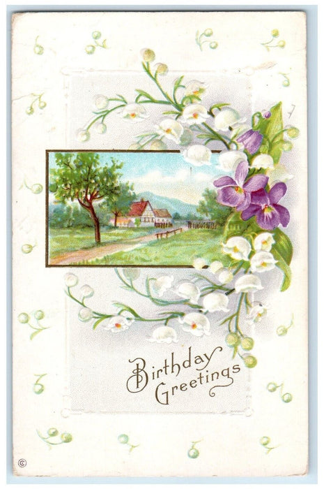 1914 Burtrum Minnesota MN Delmar Iowa IA 1 Cent Birthday Greetings Postcard