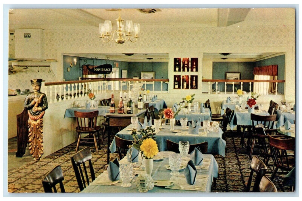 c1950's Flood Tide Restaurant Dining Room Mystic Connecticut CT Vintage Postcard
