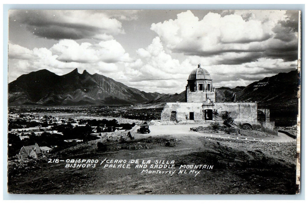 c1910 Bishop's Palace Saddle Mountain Monterrey NL Mexico RPPC Photo Postcard