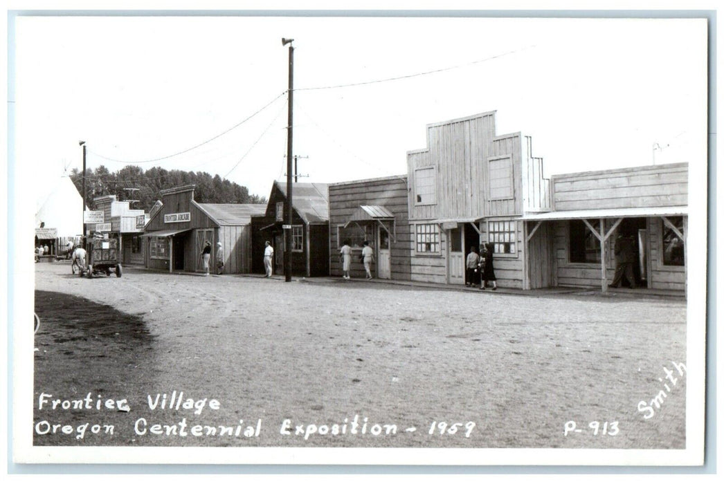 1959 Frontier Village Oregon Centennial Exposition RPPC Photo Vintage Postcard
