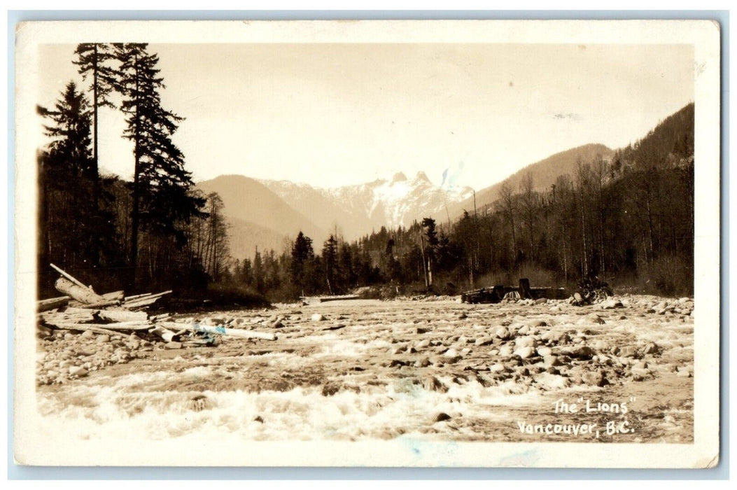 1951 The Lions Vancouver BC Canada, Carp Lake Michigan MI RPPC Photo Postcard